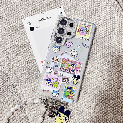 Kawaii Angel Baby Animal Phone Case For Samsung Galaxy S25 Ultra 24 Plus S23 S25 Edge Cover with Stand Chain Cute Magnetic Cases - RELUX.STORE