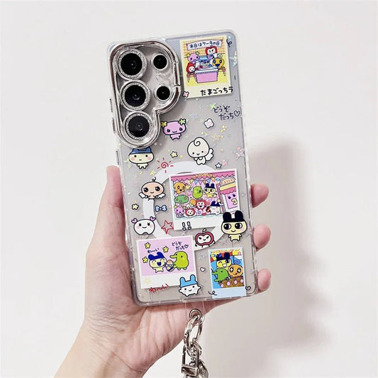 Kawaii Angel Baby Animal Phone Case For Samsung Galaxy S25 Ultra 24 Plus S23 S25 Edge Cover with Stand Chain Cute Magnetic Cases - RELUX.STORE