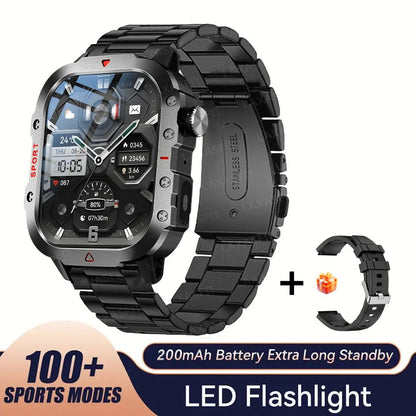 KESHUYOU Outdoor Sports Smart Watch 2.01 inch HD Screen LED Flashlight Bluetooth Talking Smart Watch for Men Women Holiday Gifts - RELUX.STORE