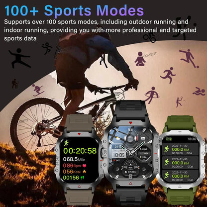 KESHUYOU Outdoor Sports Smart Watch 2.01 inch HD Screen LED Flashlight Bluetooth Talking Smart Watch for Men Women Holiday Gifts - RELUX.STORE