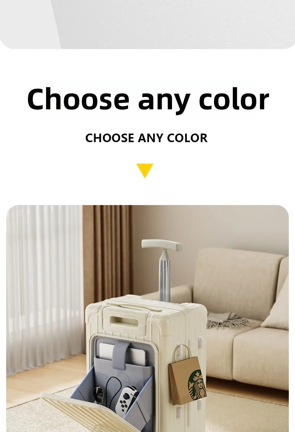 Kid Suitcase Front Opening Boarding Case Laptop Trolley Case Luggage with Spinner Wheels Carry on Luggage for Travel - RELUX.STOREKid Suitcase Front Opening Boarding Case Laptop Trolley Case Luggage with Spinner Wheels Carry on Luggage for Travel