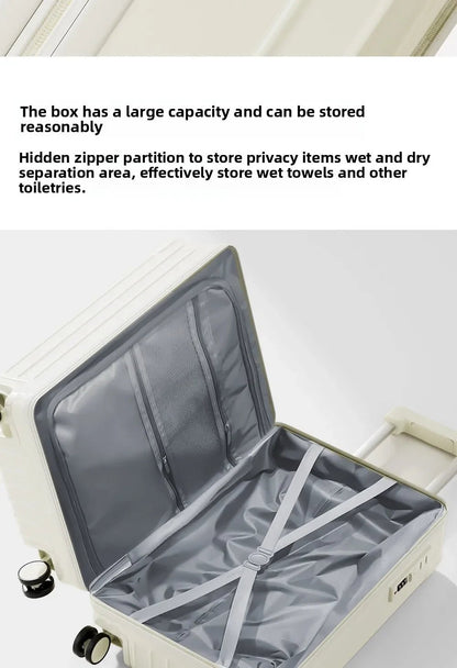 Kid Suitcase Front Opening Boarding Case Laptop Trolley Case Luggage with Spinner Wheels Carry on Luggage for Travel - RELUX.STOREKid Suitcase Front Opening Boarding Case Laptop Trolley Case Luggage with Spinner Wheels Carry on Luggage for Travel