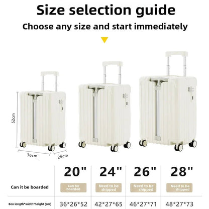 Kid Suitcase Front Opening Boarding Case Laptop Trolley Case Luggage with Spinner Wheels Carry on Luggage for Travel - RELUX.STOREKid Suitcase Front Opening Boarding Case Laptop Trolley Case Luggage with Spinner Wheels Carry on Luggage for Travel