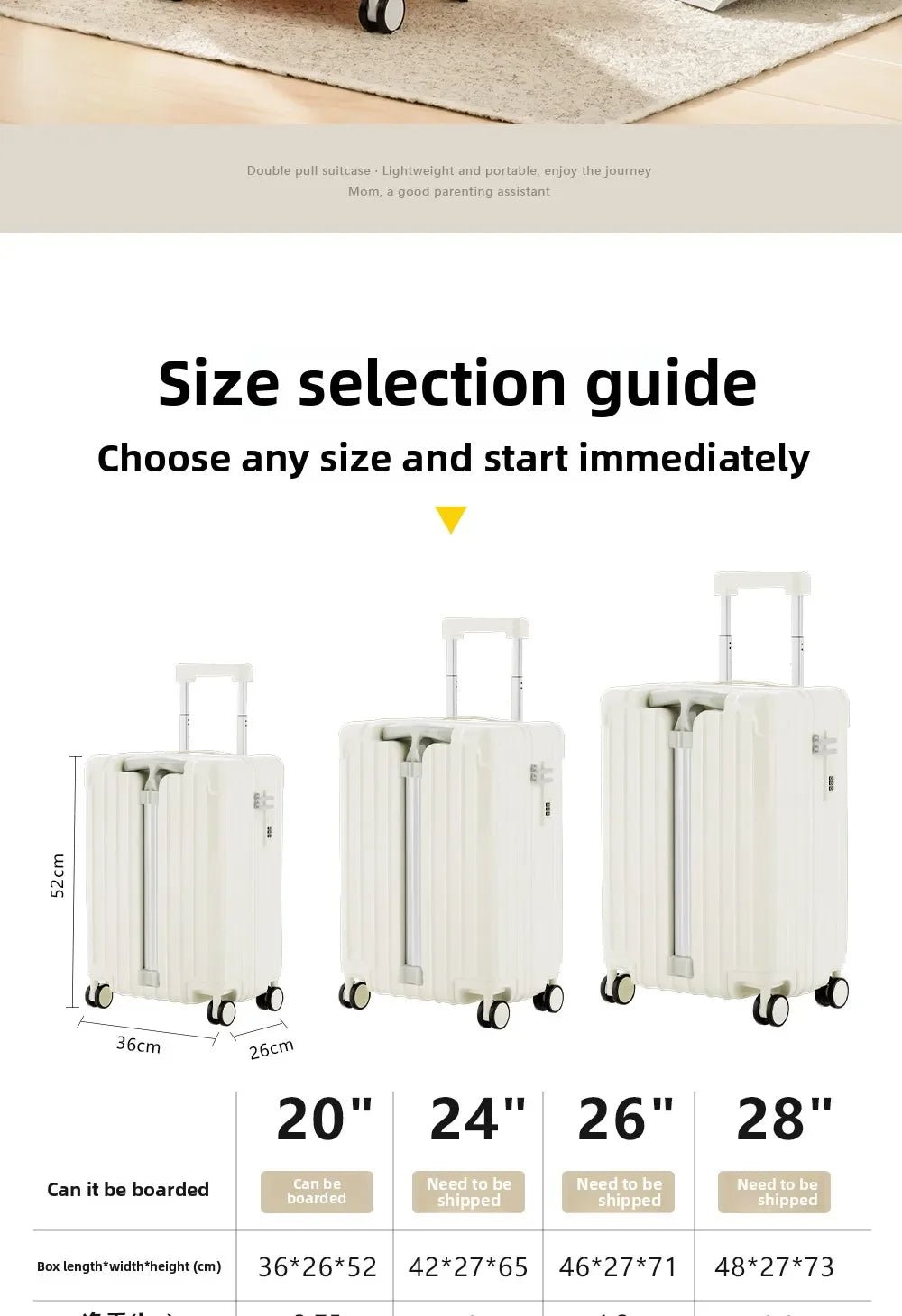 Kid Suitcase Front Opening Boarding Case Laptop Trolley Case Luggage with Spinner Wheels Carry on Luggage for Travel - RELUX.STOREKid Suitcase Front Opening Boarding Case Laptop Trolley Case Luggage with Spinner Wheels Carry on Luggage for Travel