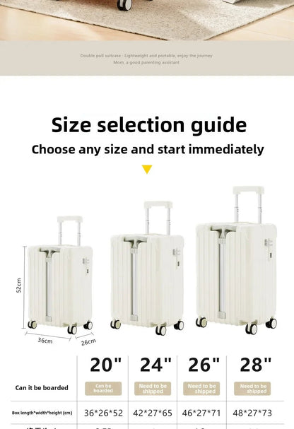 Kid Suitcase Front Opening Boarding Case Laptop Trolley Case Luggage with Spinner Wheels Carry on Luggage for Travel - RELUX.STOREKid Suitcase Front Opening Boarding Case Laptop Trolley Case Luggage with Spinner Wheels Carry on Luggage for Travel