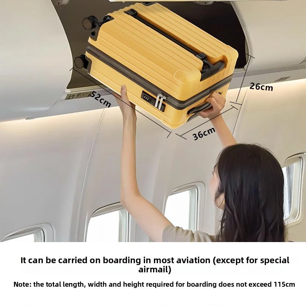 Kid Suitcase Front Opening Boarding Case Laptop Trolley Case Luggage with Spinner Wheels Carry on Luggage for Travel - RELUX.STOREKid Suitcase Front Opening Boarding Case Laptop Trolley Case Luggage with Spinner Wheels Carry on Luggage for Travel