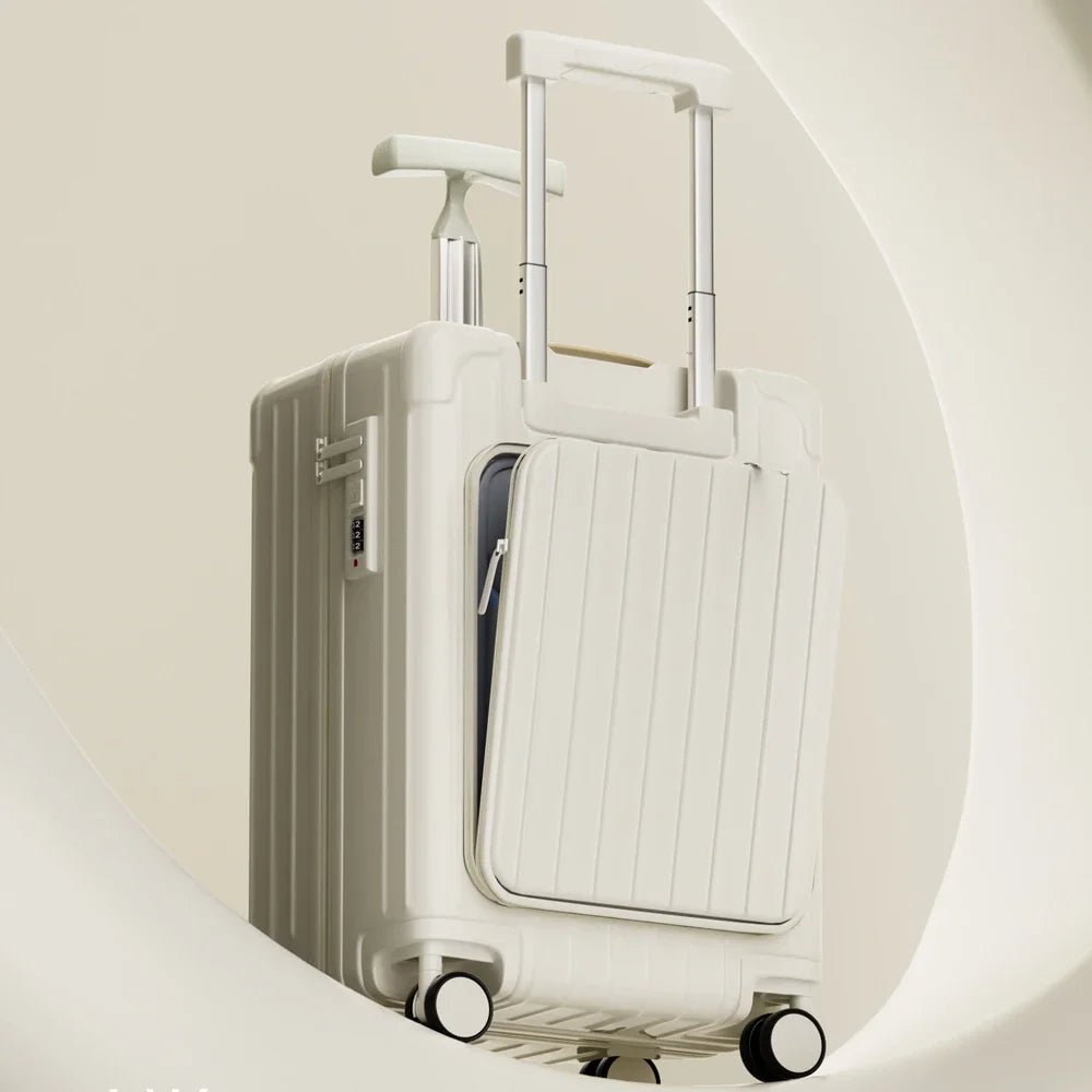 Kid Suitcase Front Opening Boarding Case Laptop Trolley Case Luggage with Spinner Wheels Carry on Luggage for Travel - RELUX.STOREKid Suitcase Front Opening Boarding Case Laptop Trolley Case Luggage with Spinner Wheels Carry on Luggage for Travel