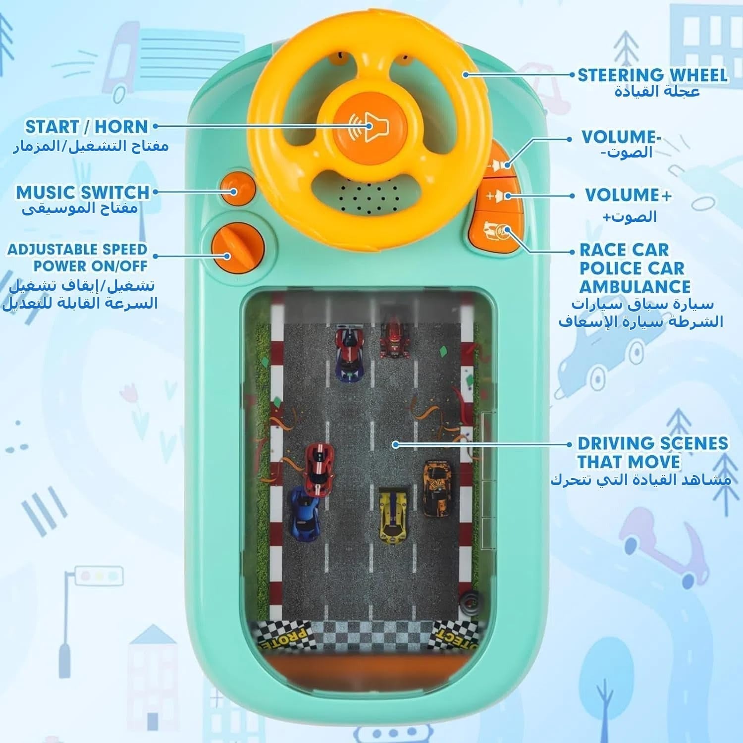 "Kids Steering Wheel Toy – Interactive Driving Simulation with Lights, Sounds & Educational Fun" 🚗🎶✨ - RELUX.STORE
