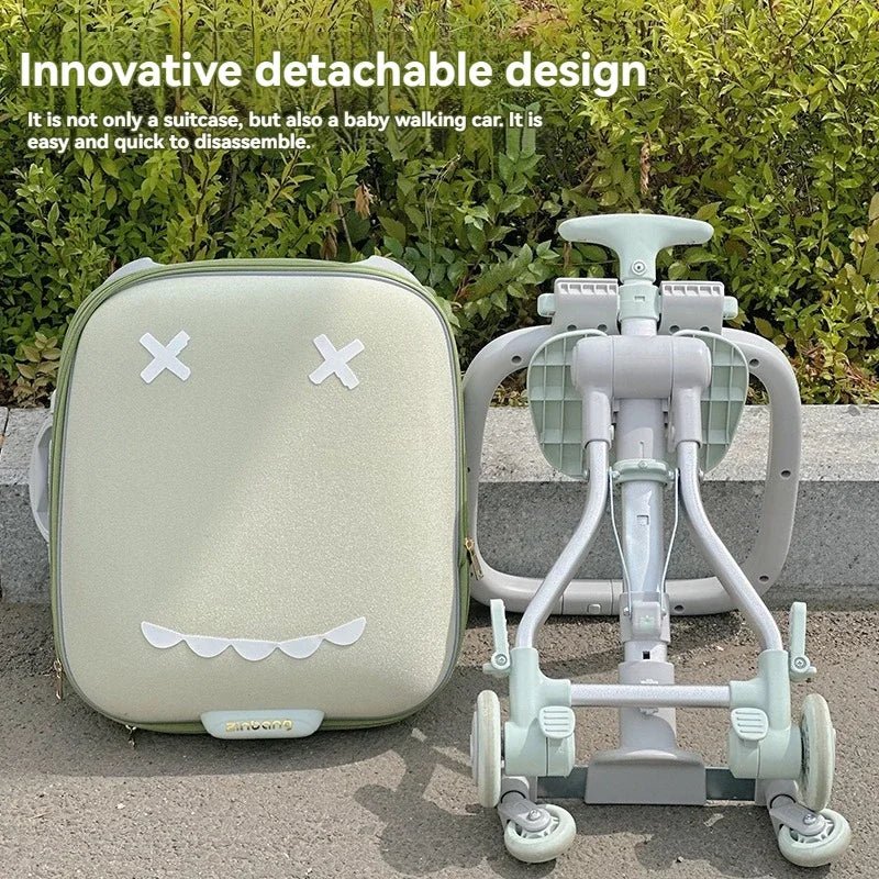 Kids' Travel Trolley Suitcase Mountable on Plane with Spinner Wheels Luggage Ride and Walk The Baby's Suitcase Folding Stroller - RELUX.STOREKids' Travel Trolley Suitcase Mountable on Plane with Spinner Wheels Luggage Ride and Walk The Baby's Suitcase Folding Stroller