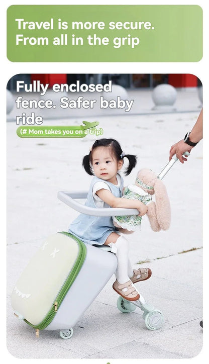 Kids' Travel Trolley Suitcase Mountable on Plane with Spinner Wheels Luggage Ride and Walk The Baby's Suitcase Folding Stroller - RELUX.STOREKids' Travel Trolley Suitcase Mountable on Plane with Spinner Wheels Luggage Ride and Walk The Baby's Suitcase Folding Stroller