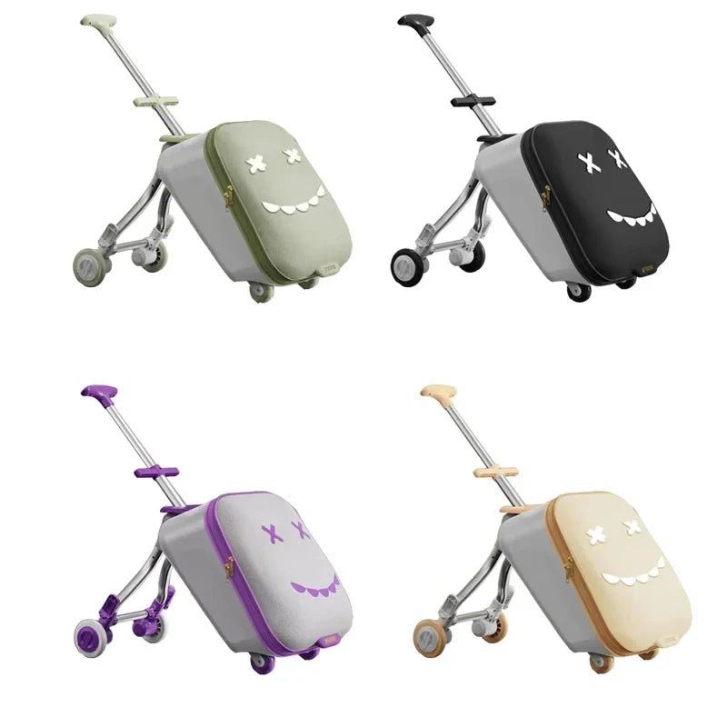 Kids' Travel Trolley Suitcase Mountable on Plane with Spinner Wheels Luggage Ride and Walk The Baby's Suitcase Folding Stroller - RELUX.STOREKids' Travel Trolley Suitcase Mountable on Plane with Spinner Wheels Luggage Ride and Walk The Baby's Suitcase Folding Stroller