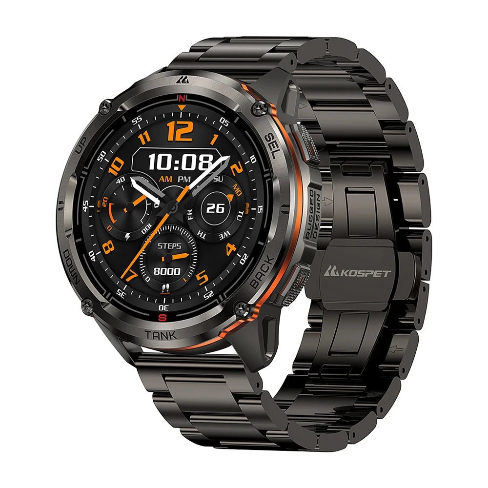 KOSPET TANK T3 Ultra 2 GPS Smart Watch For Men Smartwatch Compass Altimeter Barometric 5ATM IP69K Waterproof AMOLED Mens Watches - RELUX.STORE