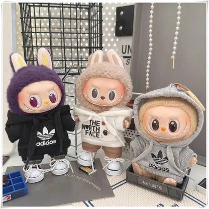 "Labubu 15/17cm Doll Clothing Set – Fashion Hoodie & Pants for V1/V2 Dolls, Korean Idol Trend DIY Outfit Gift" 👕🧸✨ - RELUX.STORE