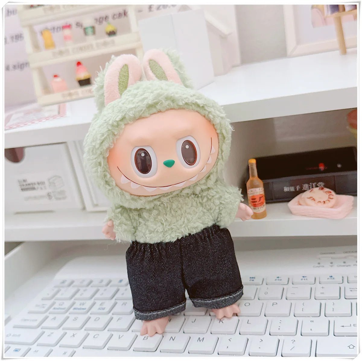 "Labubu 15/17cm Doll Clothing Set – Fashion Hoodie & Pants for V1/V2 Dolls, Korean Idol Trend DIY Outfit Gift" 👕🧸✨ - RELUX.STORE