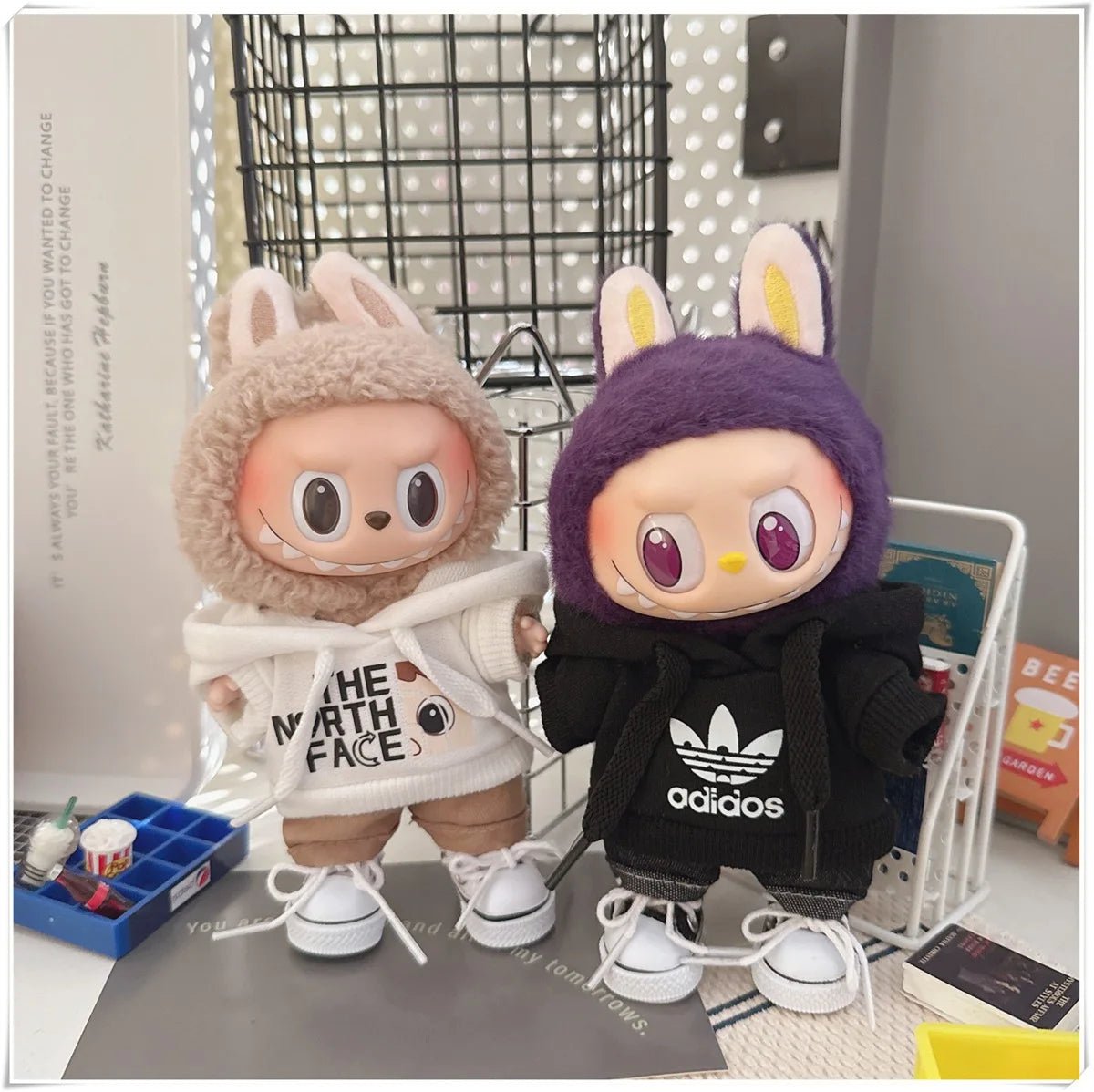 "Labubu 15/17cm Doll Clothing Set – Fashion Hoodie & Pants for V1/V2 Dolls, Korean Idol Trend DIY Outfit Gift" 👕🧸✨ - RELUX.STORE