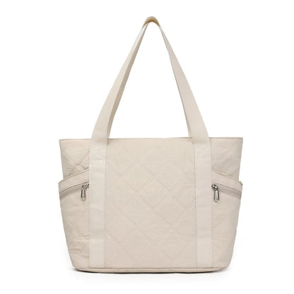 Ladies' Handbag, Cotton Plaid Tote Bag, Quilted and Filled Yoga Fitness Bag, Travel Commuter Shoulder Bag - RELUX.STORE