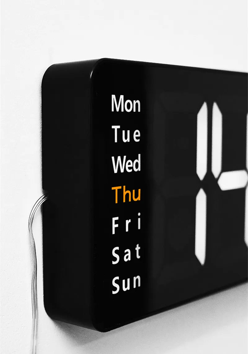 "Large Digital LED Wall Clock – Temperature, Date & Week Display, Dual Alarms, Remote Control, Power - Off Memory, Wall - Mounted & Table Clock" ✅ - RELUX.STORE