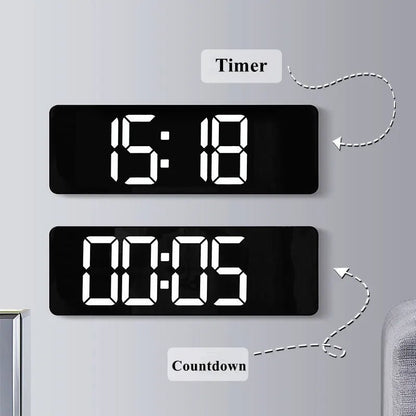 "Large Digital LED Wall Clock – Temperature, Date & Week Display, Dual Alarms, Remote Control, Power - Off Memory, Wall - Mounted & Table Clock" ✅ - RELUX.STORE
