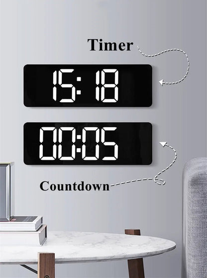 "Large Digital LED Wall Clock – Temperature, Date & Week Display, Dual Alarms, Remote Control, Power - Off Memory, Wall - Mounted & Table Clock" ✅ - RELUX.STORE