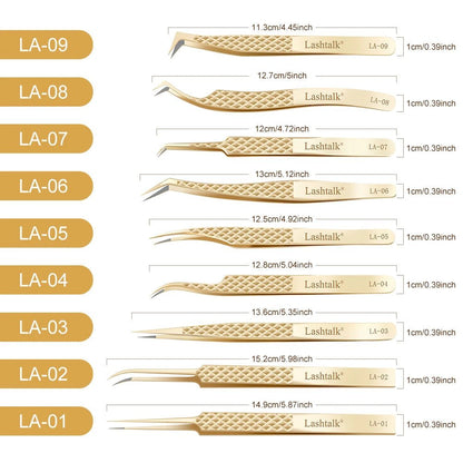 Lashtalk Precision Fiber Tip Tweezer Eyelash Extensions Diamond Grip Anti - Slip Premium Gold Stainless Steel Makeup From Nagaraku - RELUX.STORE