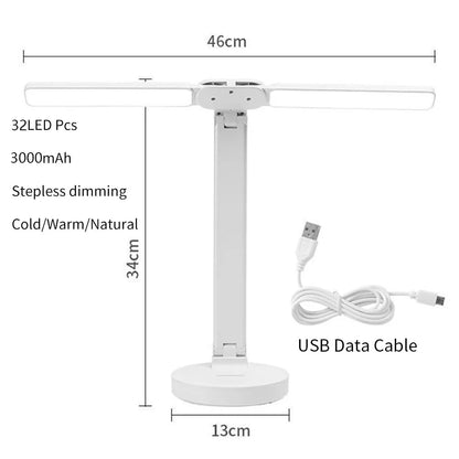 "LED Desk Lamp – USB Dimmable Touch Foldable Table Lamp with Calendar, Temperature, Clock & Night Light for Study & Reading" - RELUX.STORE
