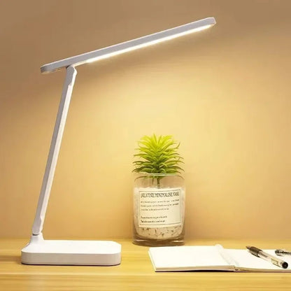 "LED Desk Lamp – USB Dimmable Touch Foldable Table Lamp with Calendar, Temperature, Clock & Night Light for Study & Reading" - RELUX.STORE
