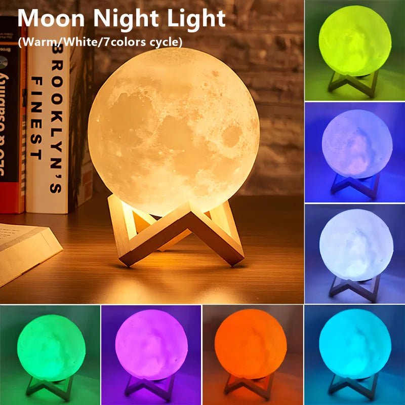 "LED Moon Night Light – Galaxy Projector & Book Light for Kids, Girls & Boys | Birthday Gift, Bedroom Decor, Indoor LED Lighting for Children" - RELUX.STORE