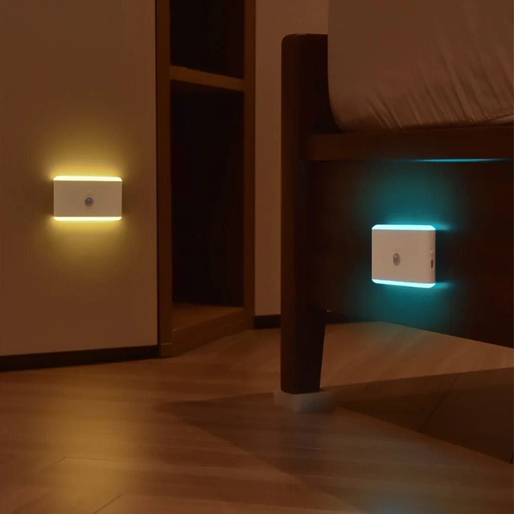 "LED Motion Sensor Night Light – Rechargeable Dimmable Stair Lamp with 3 Lighting Modes | Battery - Powered Indoor Light for Bedroom, Cabinet, Hallway, Closet & Camping Decor" - RELUX.STORE