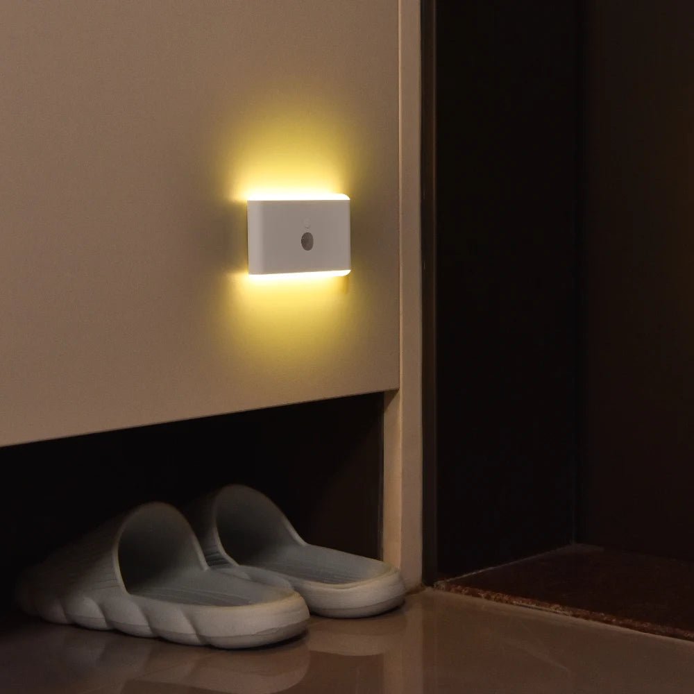 "LED Motion Sensor Night Light – Rechargeable Dimmable Stair Lamp with 3 Lighting Modes | Battery - Powered Indoor Light for Bedroom, Cabinet, Hallway, Closet & Camping Decor" - RELUX.STORE