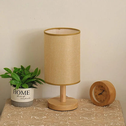 "LED Table Lamp – Simple Chinese Style Dimmable Night Light with Fabric Lampshade, USB Plug for Bedroom & Bedside Lighting" - RELUX.STORE