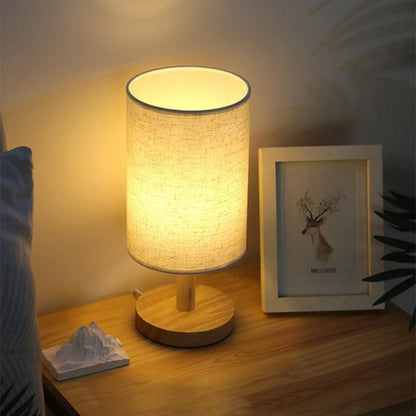 "LED Table Lamp – Simple Chinese Style Dimmable Night Light with Fabric Lampshade, USB Plug for Bedroom & Bedside Lighting" - RELUX.STORE
