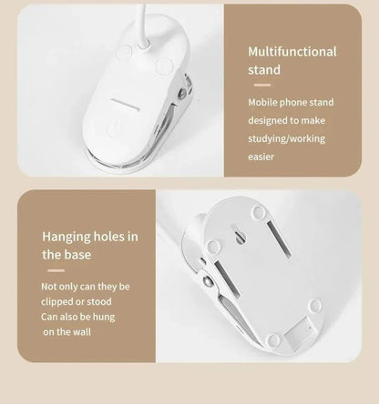 "LED Table Lamp – USB Rechargeable Night Light with Folding Clamp, Touch 3 - Mode Dimming, Eye Protection Study & Reading Lamp" - RELUX.STORE