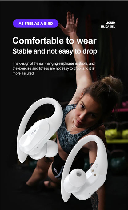 Lenovo LP75 Sports Wireless Earphones – Bluetooth 5.3 TWS Headphones with Mic, Button Control, LED Power Display & HiFi Stereo Sound - RELUX.STORE