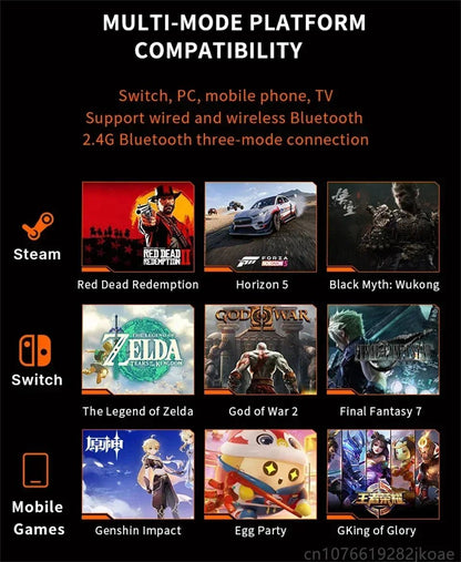 "Lenovo S02 Wireless Bluetooth Controller – Six - Axis Dual Vibration Gamepad for Nintendo Switch, PC, Android TV & iOS" - RELUX.STORE