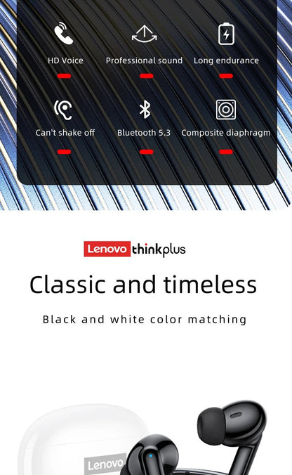 "Lenovo Thinkplus XT88 In - Ear Bluetooth Earphones – Dual Microphones, Stereo Noise Reduction, Bass HiFi Sound, Touch Control Earbuds" - RELUX.STORE