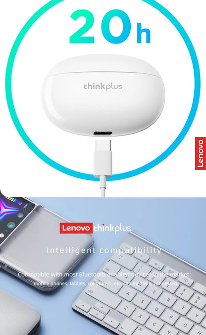 "Lenovo Thinkplus XT88 In - Ear Bluetooth Earphones – Dual Microphones, Stereo Noise Reduction, Bass HiFi Sound, Touch Control Earbuds" - RELUX.STORE