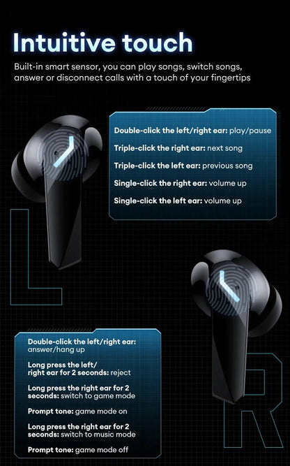 "Lenovo XT53 Wireless Earphones – Bluetooth 5.4, Ultra - Long Endurance, Low Latency Gaming Headset with LED Digital Display Earbuds" - RELUX.STORE