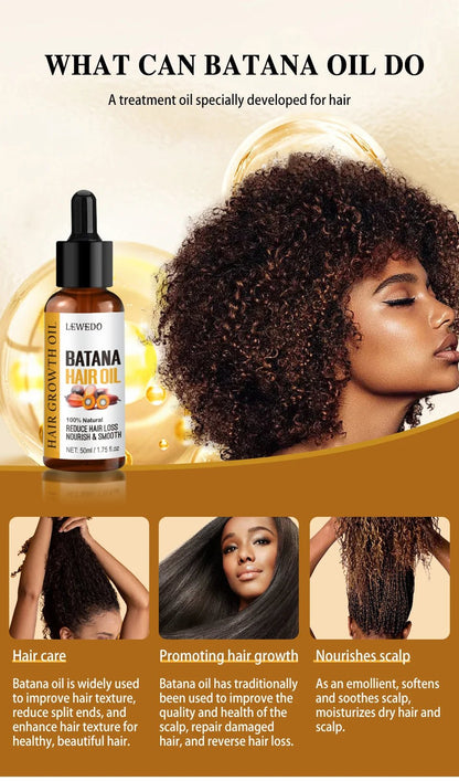Lewedo Naturals Batana Oil Fast Hair Growth for Men Women Pure Batana Oil Nourish Shiny Hair Healthy Hair Care Anti Hair Loss - RELUX.STORE