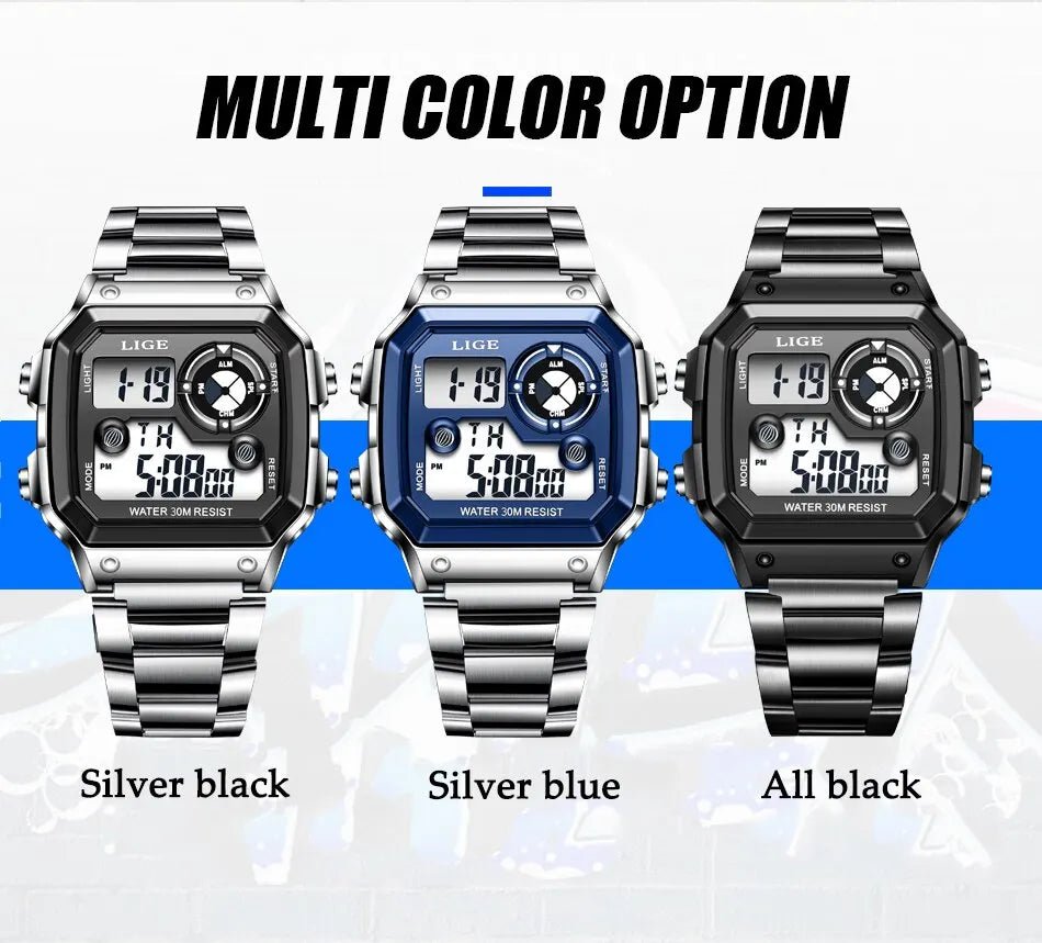 LIGE 2023 NEW Luxury Brand Men Watch Military Digital Watches Sport Wristwatch Mens Waterproof Clock Male Relogio Masculino - RELUX.STORE