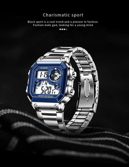 LIGE 2023 NEW Luxury Brand Men Watch Military Digital Watches Sport Wristwatch Mens Waterproof Clock Male Relogio Masculino - RELUX.STORE
