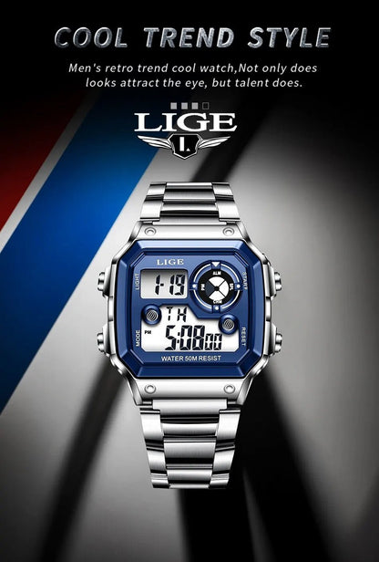 LIGE 2023 NEW Luxury Brand Men Watch Military Digital Watches Sport Wristwatch Mens Waterproof Clock Male Relogio Masculino - RELUX.STORE