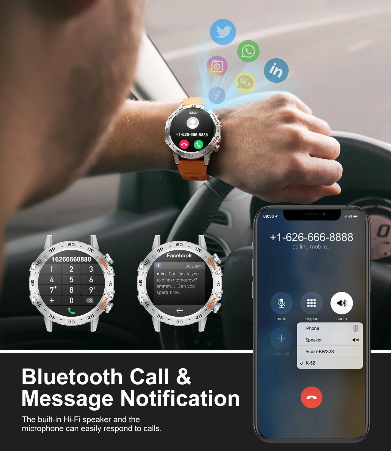 LIGE New1.39" Bluetooth Call Smart Watch Men Outdoor Sport Fitness Heart Rate Health Monitoring Smartwatch for Android IOS Phone - RELUX.STORE