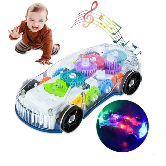 “Light - Up Transparent Gears Police Car Toy – Bump & Go Musical LED Car for Kids, Educational Baby Toy for Boys & Girls” - RELUX.STORE
