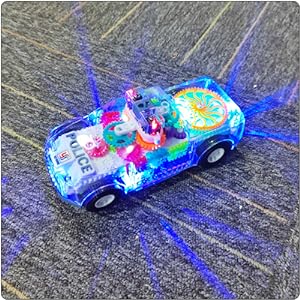 “Light - Up Transparent Gears Police Car Toy – Bump & Go Musical LED Car for Kids, Educational Baby Toy for Boys & Girls” - RELUX.STORE