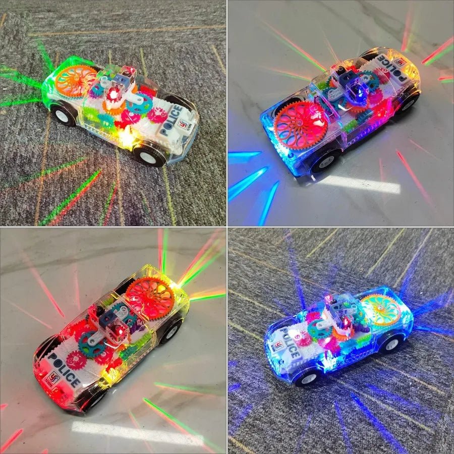 “Light - Up Transparent Gears Police Car Toy – Bump & Go Musical LED Car for Kids, Educational Baby Toy for Boys & Girls” - RELUX.STORE