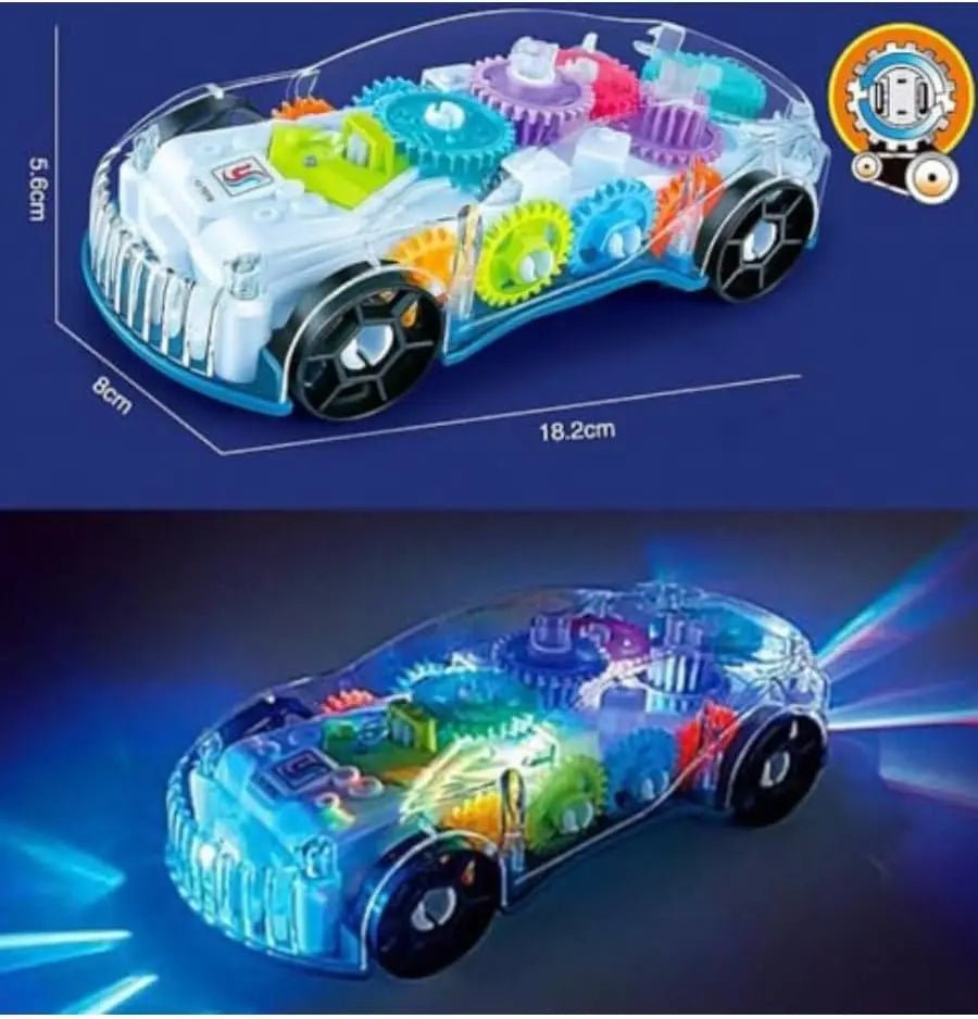 “Light - Up Transparent Gears Police Car Toy – Bump & Go Musical LED Car for Kids, Educational Baby Toy for Boys & Girls” - RELUX.STORE