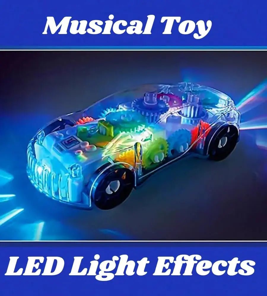 “Light - Up Transparent Gears Police Car Toy – Bump & Go Musical LED Car for Kids, Educational Baby Toy for Boys & Girls” - RELUX.STORE