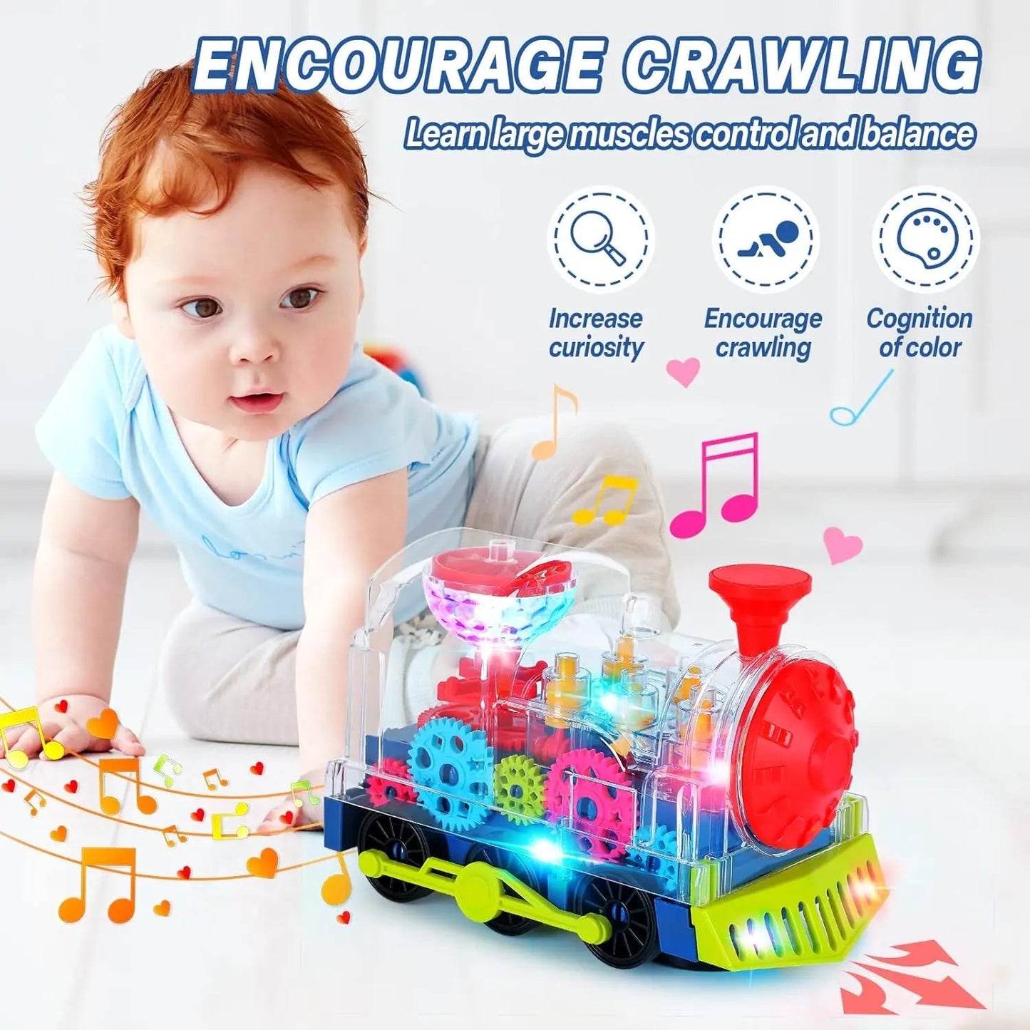 “Light - Up Transparent Gears Police Car Toy – Bump & Go Musical LED Car for Kids, Educational Baby Toy for Boys & Girls” - RELUX.STORE