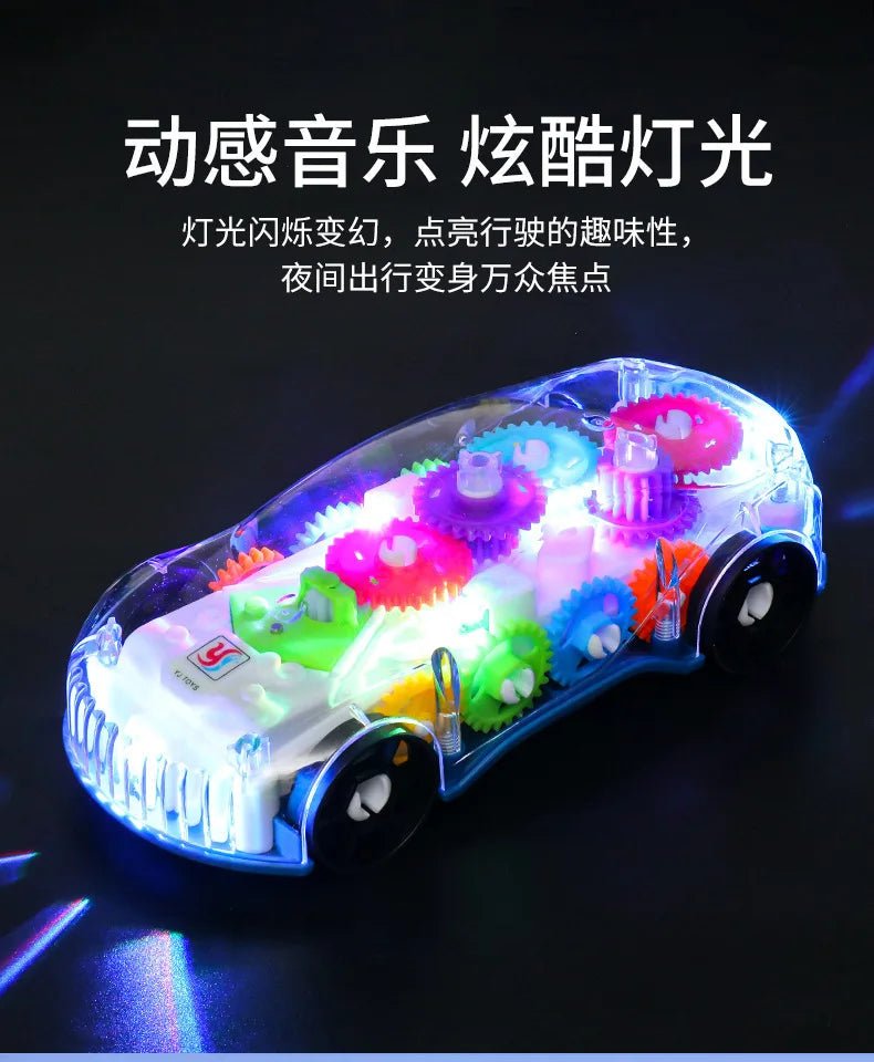 “Light - Up Transparent Gears Police Car Toy – Bump & Go Musical LED Car for Kids, Educational Baby Toy for Boys & Girls” - RELUX.STORE