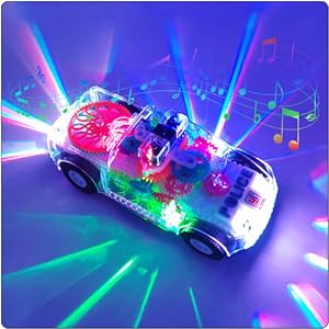 “Light - Up Transparent Gears Police Car Toy – Bump & Go Musical LED Car for Kids, Educational Baby Toy for Boys & Girls” - RELUX.STORE